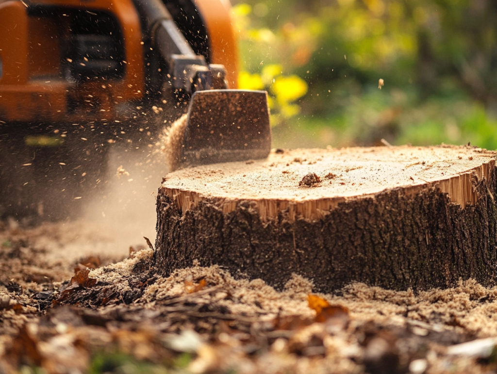 image of stump being grinded